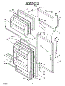02 - Door Parts parts for Whirlpool Refrigerator 8VET8WPKLQ00 from AppliancePartsPros.com