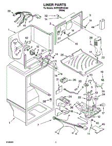 03 - Liner Parts parts for Whirlpool Refrigerator 8VET0WPKKQ02 from AppliancePartsPros.com