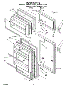 02 - Door Parts parts for Whirlpool Refrigerator ET6CSKXKQ01 from AppliancePartsPros.com