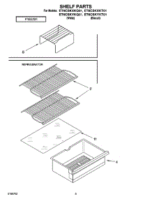 05 - Shelf Parts, Optional Parts parts for Whirlpool Refrigerator ET6CSKXKQ01 from AppliancePartsPros.com