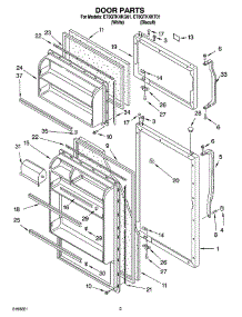 02 - Door Parts parts for Whirlpool Refrigerator ET8GTKXKQ01 from AppliancePartsPros.com