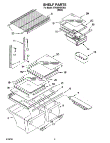 05 - Shelf Parts, Optional Parts parts for Whirlpool Refrigerator ET9CHKXKB04 from AppliancePartsPros.com