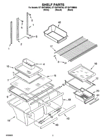03 - Shelf Parts parts for Whirlpool Refrigerator GT1SHTXMT00 from AppliancePartsPros.com