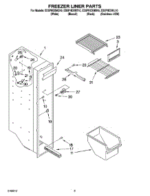 04 - Freezer Liner Parts parts for Whirlpool Refrigerator ED5PHEXMT10 from AppliancePartsPros.com