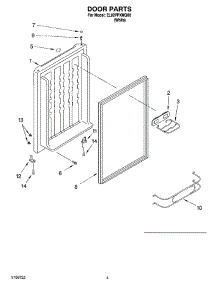 04 - Door Parts parts for Whirlpool Refrigerator EL02PPXMQ00 from AppliancePartsPros.com