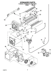 05 - Icemaker Parts parts for Whirlpool Refrigerator ET9AHTXLT02 from AppliancePartsPros.com