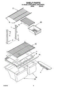 05 - Shelf Parts, Optional Parts parts for Whirlpool Refrigerator ET8WTEXMT00 from AppliancePartsPros.com