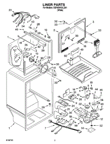 02 - Liner Parts parts for Whirlpool Refrigerator 5GR9SHKXLQ01 from AppliancePartsPros.com