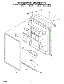 04 - Refrigerator Door Parts parts for Whirlpool Refrigerator GR2SHKXMQ00 from AppliancePartsPros.com
