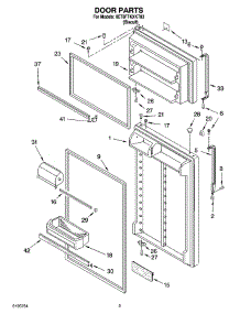02 - Door Parts parts for Whirlpool Refrigerator 8ET8FTKXKT03 from AppliancePartsPros.com