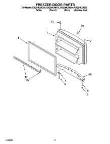 06 - Freezer Door Parts, Optional Parts parts for Whirlpool Refrigerator GR2SHKXMS00 from AppliancePartsPros.com
