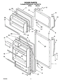 02 - Door Parts parts for Whirlpool Refrigerator ET8GTMXKQ01 from AppliancePartsPros.com