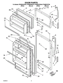 02 - Door Parts parts for Whirlpool Refrigerator ET4WSKXKT04 from AppliancePartsPros.com