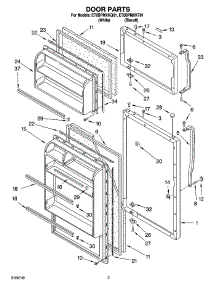 02 - Door Parts parts for Whirlpool Refrigerator ET8BPMXKT01 from AppliancePartsPros.com