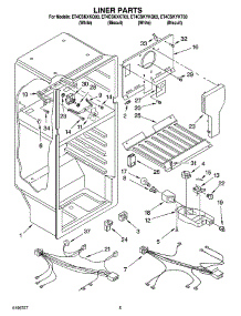 03 - Liner Parts parts for Whirlpool Refrigerator ET4CSKXKQ03 from AppliancePartsPros.com