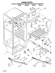 03 - Liner Parts parts for Whirlpool Refrigerator ET4WPKYKT03 from AppliancePartsPros.com