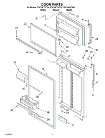 02 - Door Parts parts for Whirlpool Refrigerator ET8CHKXKT04 from AppliancePartsPros.com