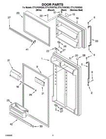 02 - Door Parts parts for Whirlpool Refrigerator ET1LFKXKT03 from AppliancePartsPros.com