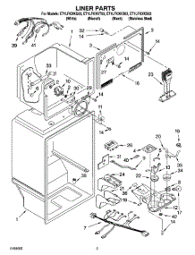 03 - Liner Parts parts for Whirlpool Refrigerator ET1LFKXKT03 from AppliancePartsPros.com
