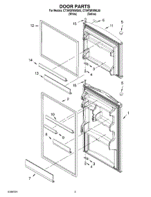 02 - Door Parts parts for Whirlpool Refrigerator ET0WSRXML00 from AppliancePartsPros.com