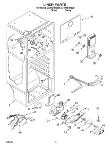 03 - Liner Parts parts for Whirlpool Refrigerator ET0WSRXML00 from AppliancePartsPros.com