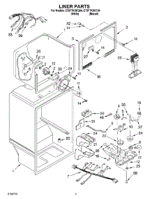 03 - Liner Parts parts for Whirlpool Refrigerator ET9FTKXKQ04 from AppliancePartsPros.com