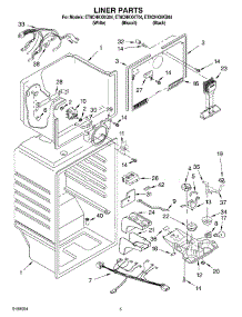 03 - Liner Parts parts for Whirlpool Refrigerator ET8CHKXKB04 from AppliancePartsPros.com