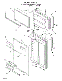 02 - Door Parts parts for Whirlpool Refrigerator ET1FTKXKQ03 from AppliancePartsPros.com
