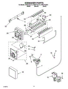 05 - Icemaker Parts parts for Whirlpool Refrigerator ET9FTTXLQ13 from AppliancePartsPros.com