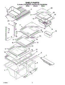 05 - Shelf Parts parts for Whirlpool Refrigerator ET8CHMXKT04 from AppliancePartsPros.com