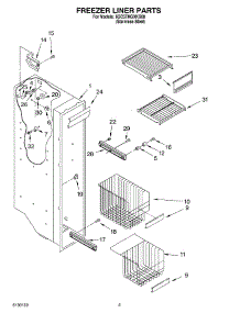 04 - Freezer Liner Parts parts for Whirlpool Refrigerator 6GC5THGXKS00 from AppliancePartsPros.com