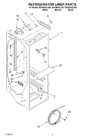 02 - Refrigerator Liner Parts parts for Whirlpool Refrigerator GD5SHAXLT02 from AppliancePartsPros.com
