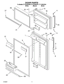 02 - Door Parts parts for Whirlpool Refrigerator ET1CHKXKT04 from AppliancePartsPros.com
