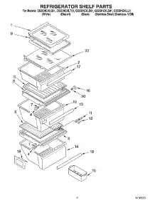 03 - Refrigerator Shelf Parts parts for Whirlpool Refrigerator GS5SHGXLS01 from AppliancePartsPros.com