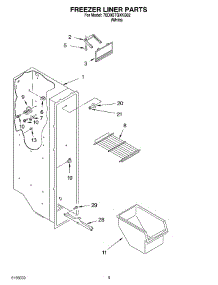 03 - Freezer Liner Parts parts for Whirlpool Refrigerator 7ED0GTQXKQ02 from AppliancePartsPros.com