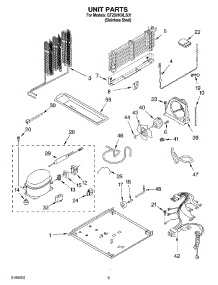 05 - Unit Parts parts for Whirlpool Refrigerator GT2SHKXLS01 from AppliancePartsPros.com