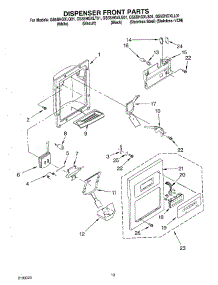 08 - Dispenser Front Parts parts for Whirlpool Refrigerator GS5SHGXLT01 from AppliancePartsPros.com