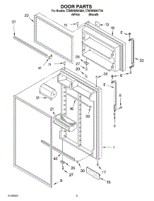 02 - Door Parts parts for Whirlpool Refrigerator ET8RHMXKT04 from AppliancePartsPros.com