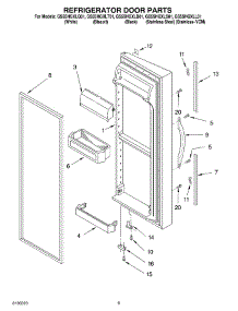 06 - Refrigerator Door Parts parts for Whirlpool Refrigerator GS5SHGXLB01 from AppliancePartsPros.com