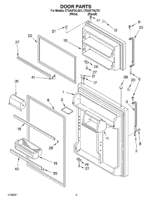 02 - Door Parts parts for Whirlpool Refrigerator ET9AHTXLT01 from AppliancePartsPros.com
