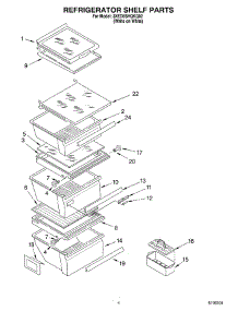 03 - Refrigerator Shelf Parts parts for Whirlpool Refrigerator 3XED5SHQKQ02 from AppliancePartsPros.com