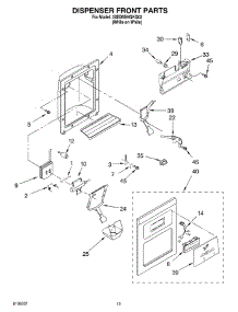 08 - Dispenser Front Parts parts for Whirlpool Refrigerator 3XED5SHQKQ02 from AppliancePartsPros.com