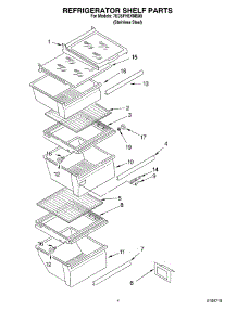 03 - Refrigerator Shelf Parts parts for Whirlpool Refrigerator 7ED5FHEXMS00 from AppliancePartsPros.com