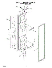 07 - Freezer Door Parts parts for Whirlpool Refrigerator 7ED5FHEXMS00 from AppliancePartsPros.com
