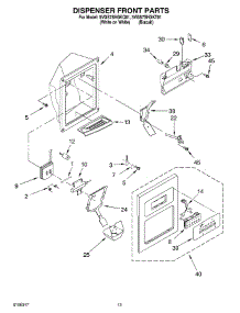 08 - Dispenser Front Parts parts for Whirlpool Refrigerator 5VGS7SHGKQ01 from AppliancePartsPros.com