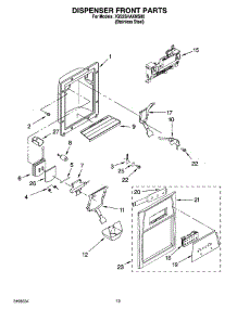 08 - Dispenser Front Parts parts for Whirlpool Refrigerator 7GS2SHAXMS00 from AppliancePartsPros.com