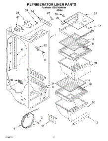 02 - Refrigerator Liner Parts parts for Whirlpool Refrigerator 7ED0GTQXMQ00 from AppliancePartsPros.com