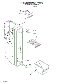 03 - Freezer Liner Parts parts for Whirlpool Refrigerator 7ED0GTQXMQ00 from AppliancePartsPros.com