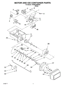 05 - Motor And Ice Container Parts parts for Whirlpool Refrigerator 7ED5GHGXMQ00 from AppliancePartsPros.com