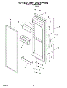 06 - Refrigerator Door Parts parts for Whirlpool Refrigerator 7ED5GHGXMQ00 from AppliancePartsPros.com